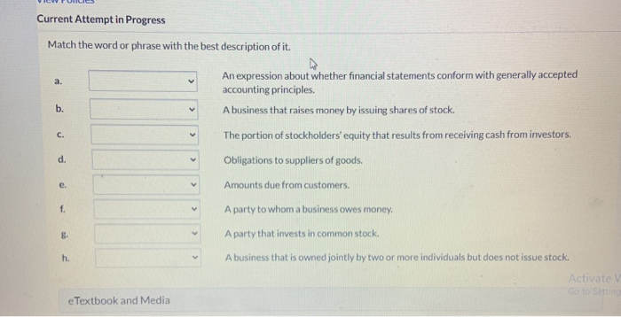  mat Current Attempt in Progress Match the word or phrase with
