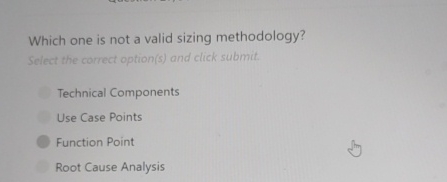  Which one is not a valid sizing methodology? select the correct