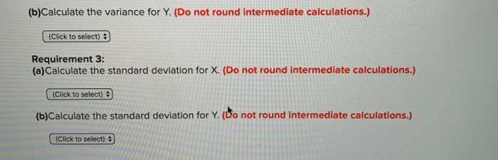 the standard deviations for X and Y. (Note that the book covers