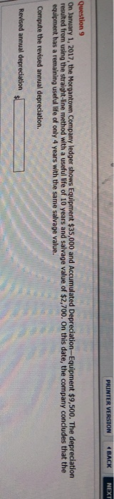  PRINTER VERSION BACK NEXT Question S On January 1, 2017, the