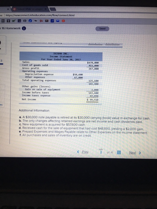 of cash flows LO P1, P2, P3, A1 [The following information applies