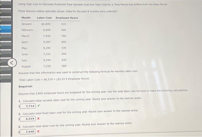 Using High-Low to Calculate Predicted Total Variable Cost and Total Cost