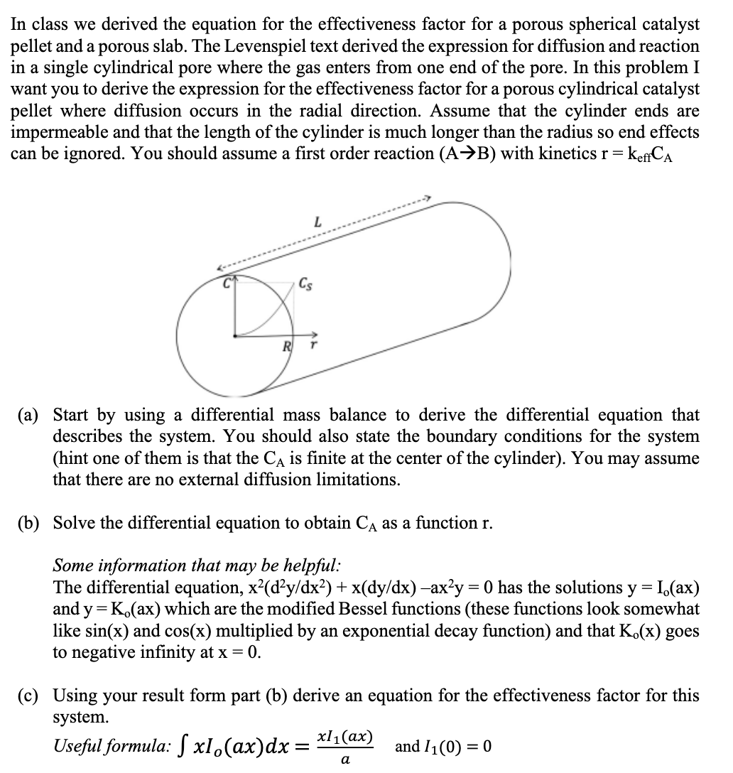  In class we derived the equation for the effectiveness factor for