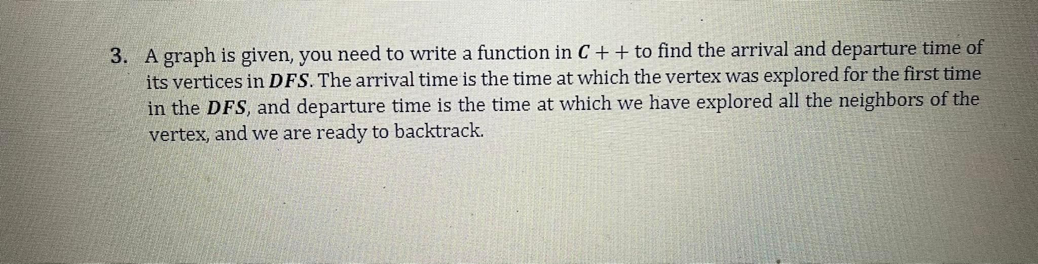 3. A graph is given, you need to write a function