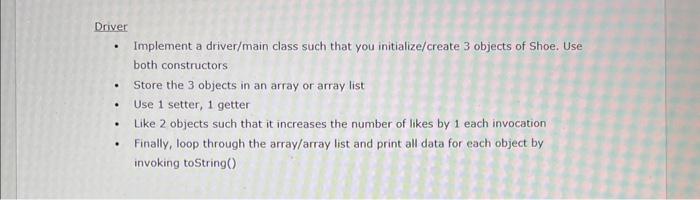 represents inventory data for a shoe: - manufacturer: String - name: String