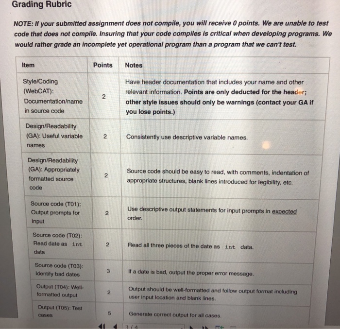 For this program, you will input three pieces of a date as