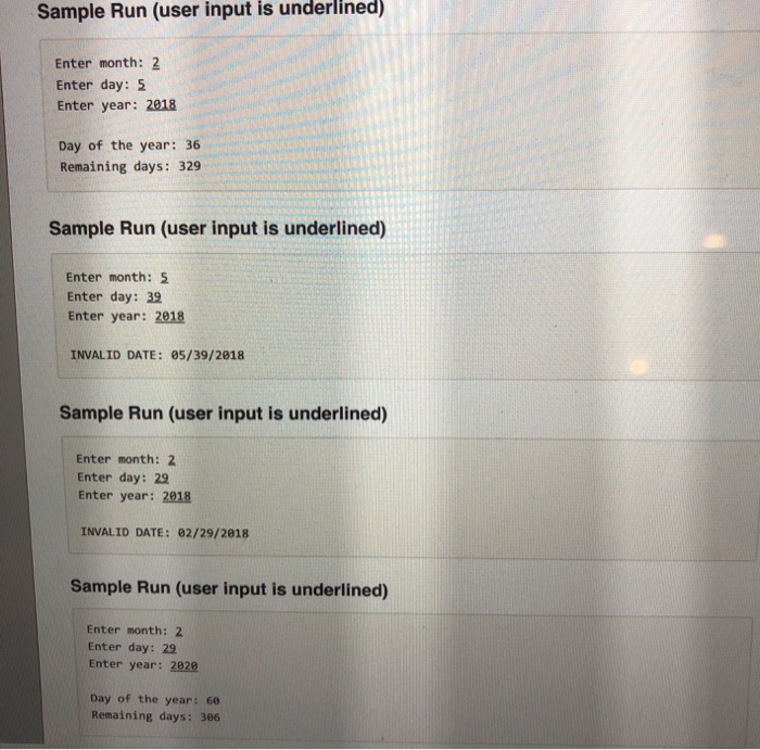 int data: a month, a day, and a year If the date