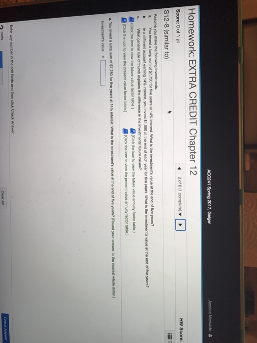  ACC241 Spring 2017, Geiger Homework: EXTRA CREDIT Chapter 12 2 of