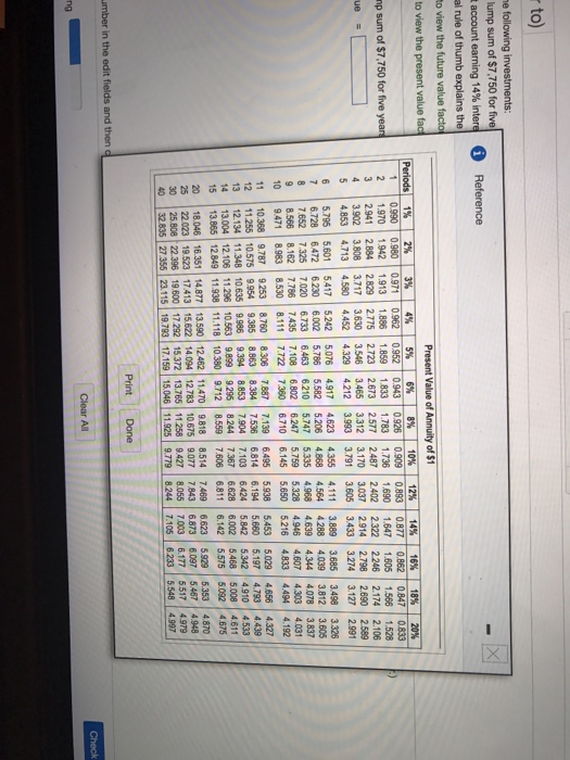 Assume you make the following investments a. You invest alump sum of