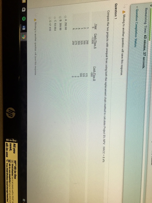  Compare the two projects with unequal lives using both the replacement