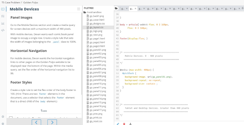 TS Case Problem 1 Golden Pulps FILETREE | Mobile Devices 2gp