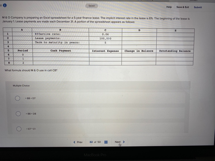  iz Saved Help Save & Exit Submit M&O Company is preparing