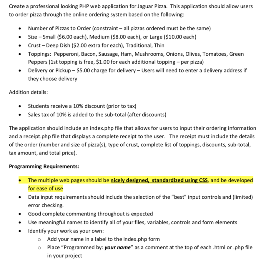  I need help in this HTML & PHP assignment. Create a