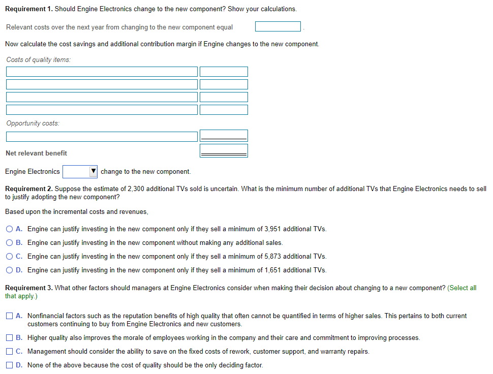  what do you mean? answer the question Requirement 1. Should Engine