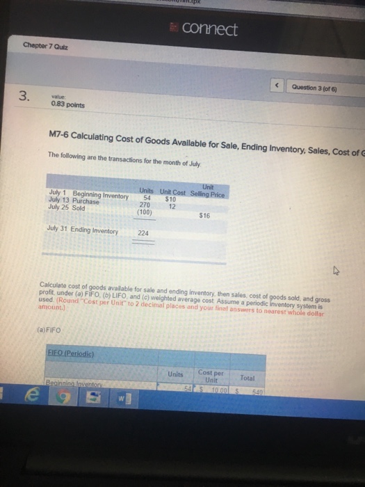  Do parts A, B, and C. Thanks. connect Chapter 7 Qutz