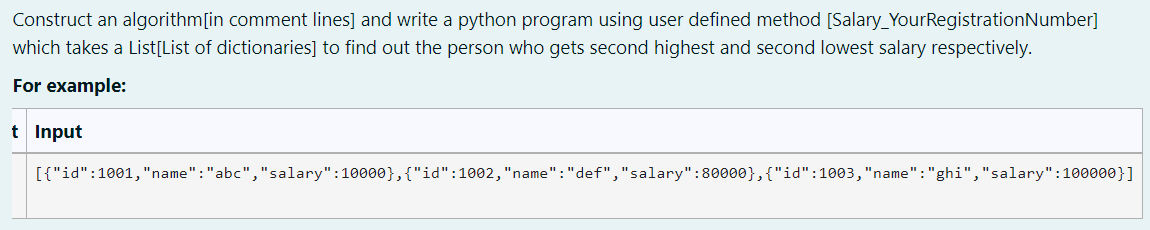  Construct an algorithm [in comment lines) and write a python program