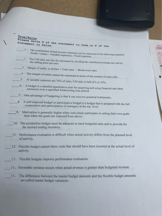 please write it clearly Piease write T it the statement in true