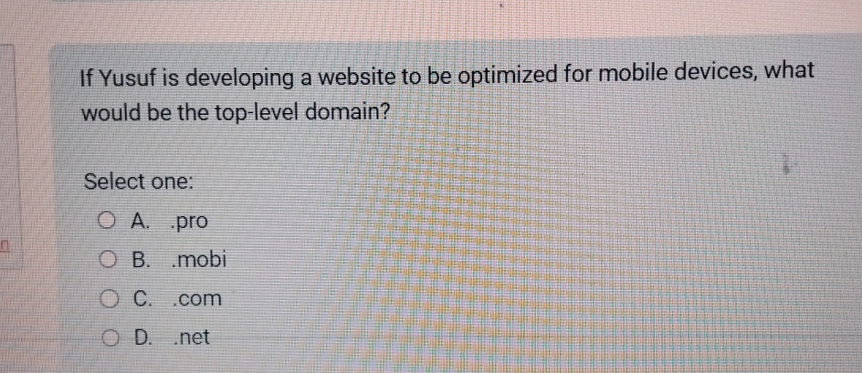  If Yusuf is developing a website to be optimized for mobile