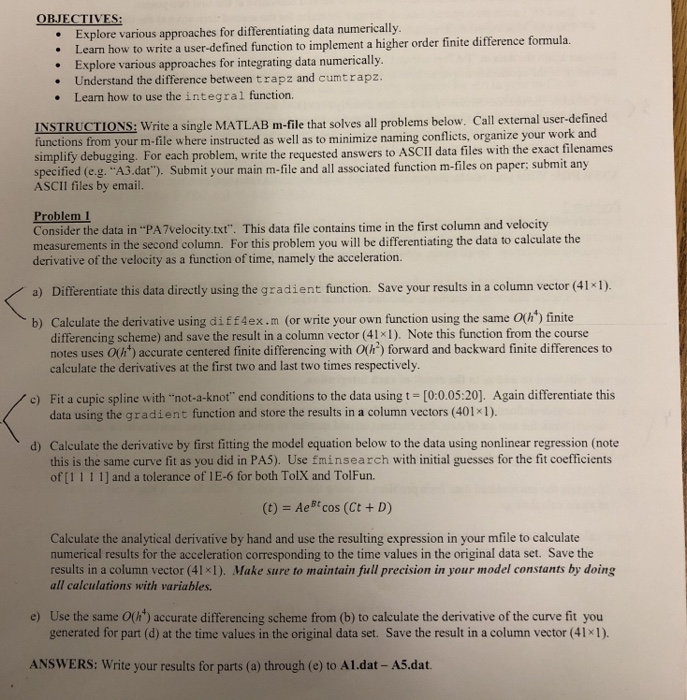  Please solve in Matlab by typing the code in the program