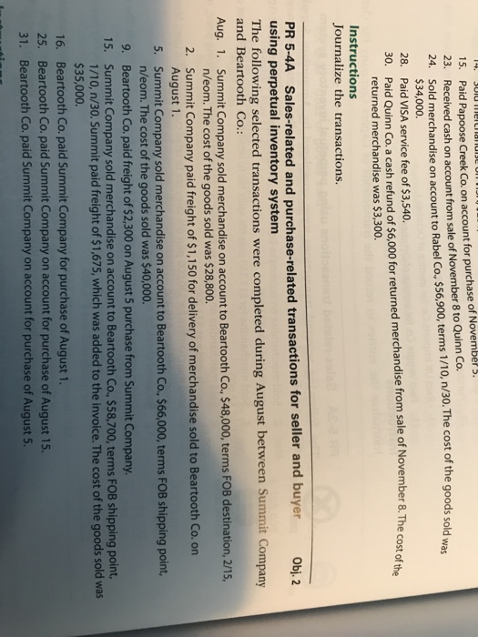 to be used Chapter 5 Accounting for Merchandising Businesses Appendix PR 5-9A
