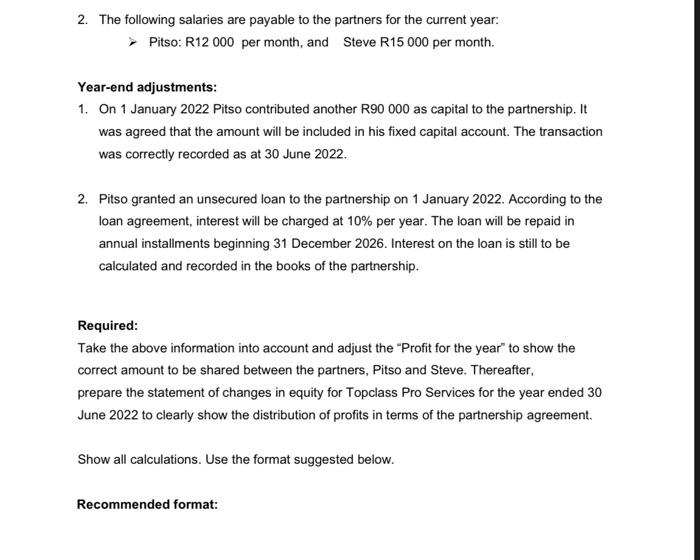 Topclass Pro Services. The information that follows is relevant to the business