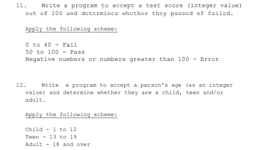 each code 5. Write a program to read a "float" representing a