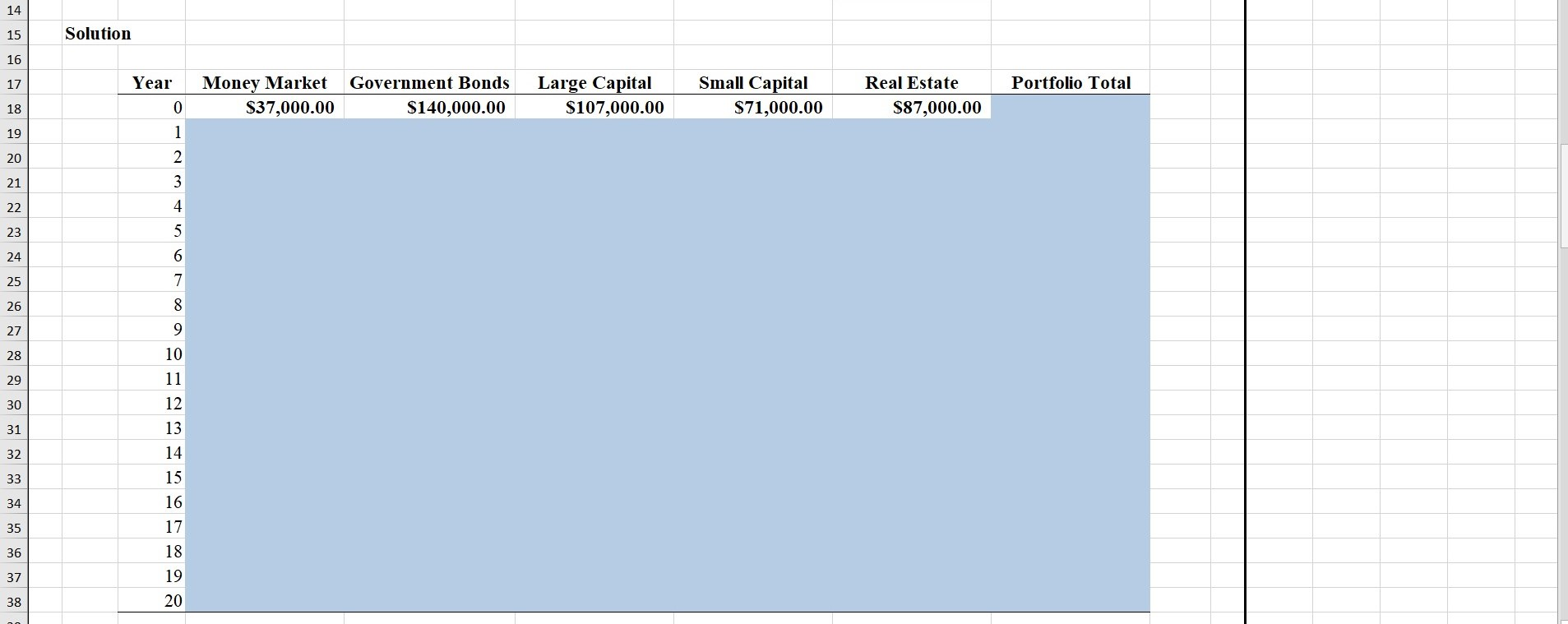 of a portfolio. Rachel and Richard want to know when their current