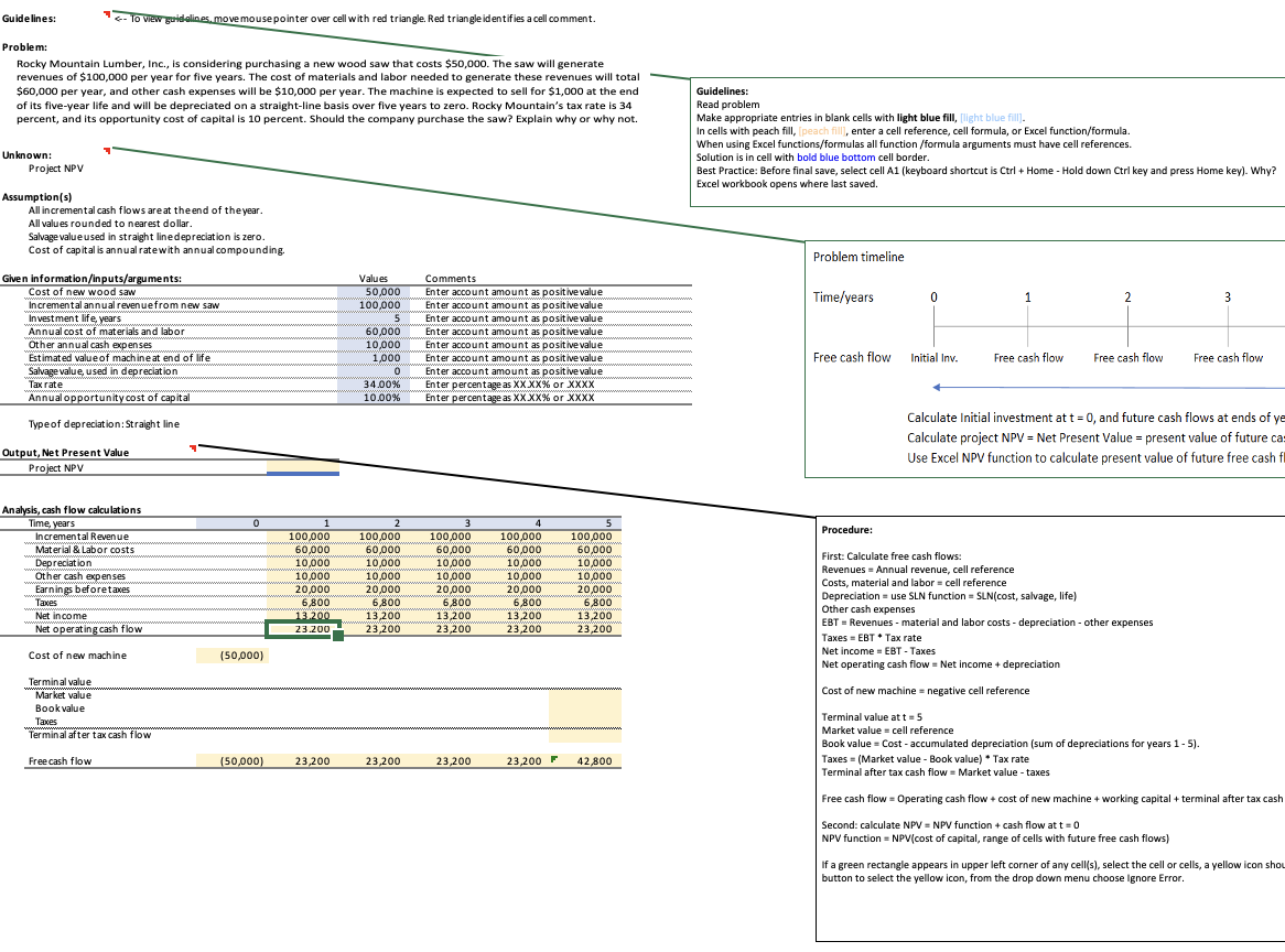 Fill out all the yellow boxes in excel. Use the procedure on