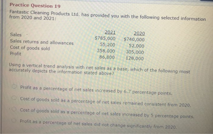 current year with one or more prior years. comparing an item or