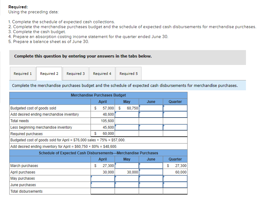 Prepare an absorption costing income statement for the quarter ended June 30