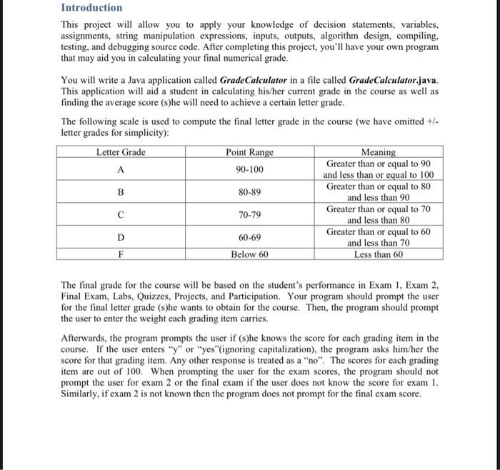  (Java, Eclipse IDE) Introduction This project will allow you to apply