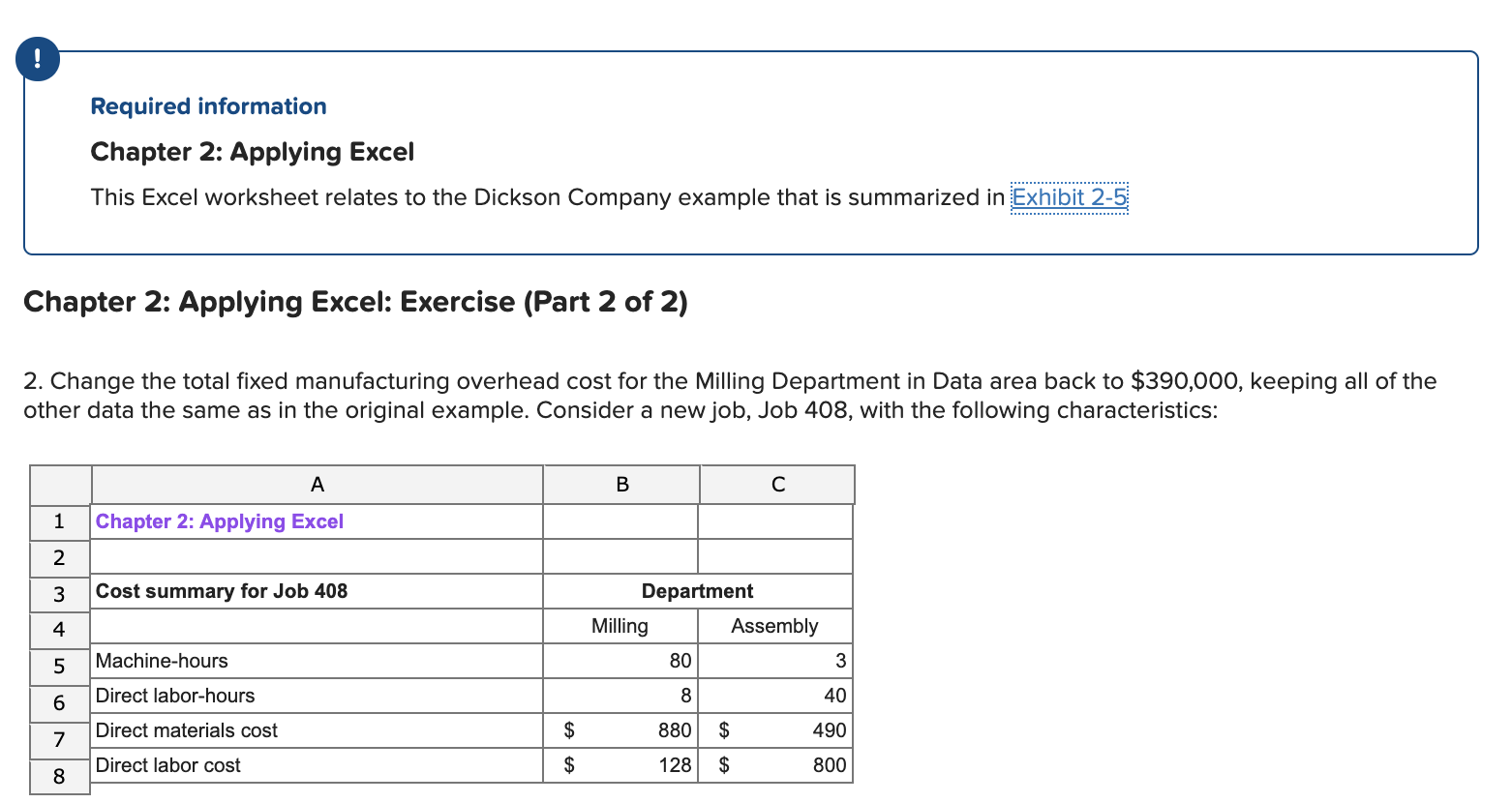 Dickson Company: An Example Using Multiple Predetermined Overhead Rates Step 1: Calculate