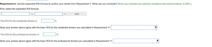 each division. Print Done Requirement 1. Calculabe each division's ROL Round all