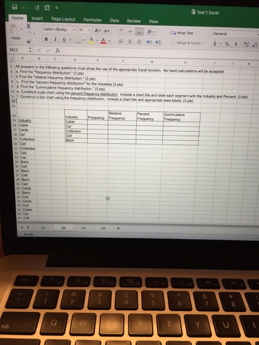  I need help learning the excel functions to figure out the