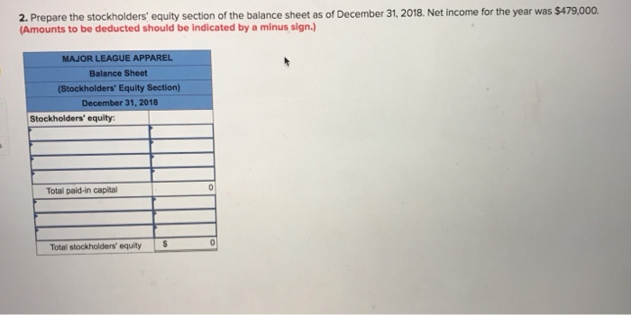 prepare the stockholders' 4, 10-5, 10-7) The following information applies to the