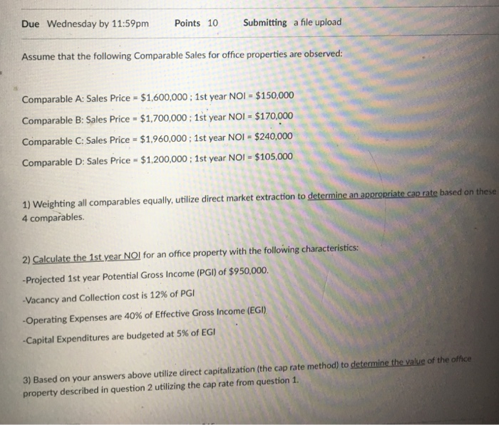  Due Wednesday by 11:5pm Points 10 Submitting a file upload Assume