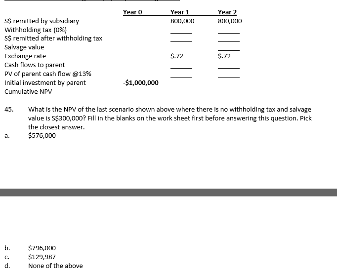  46. Using the above information and we are also given the