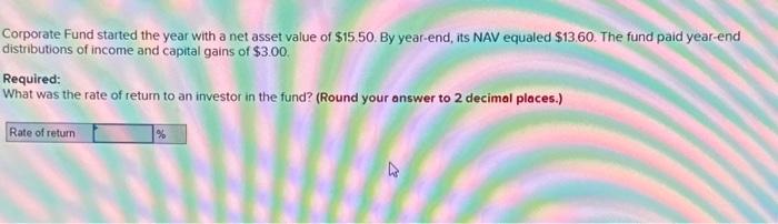  Corporate Fund started the year with a net asset value of