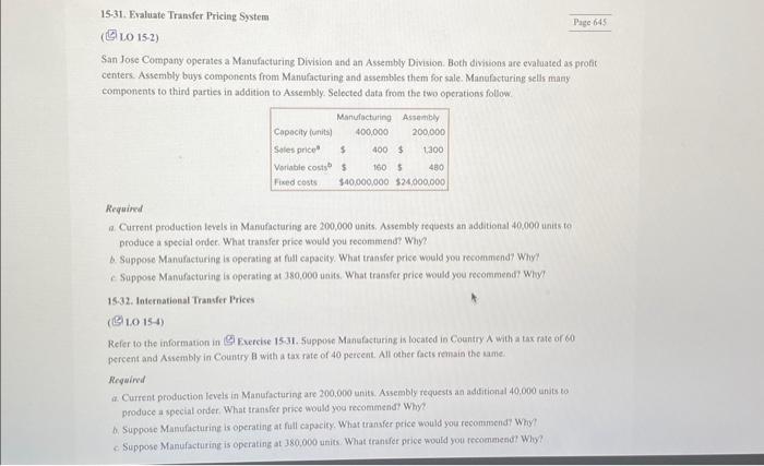 only 15-32 please show the work 15-31. Evaluate Irander Pricing System San