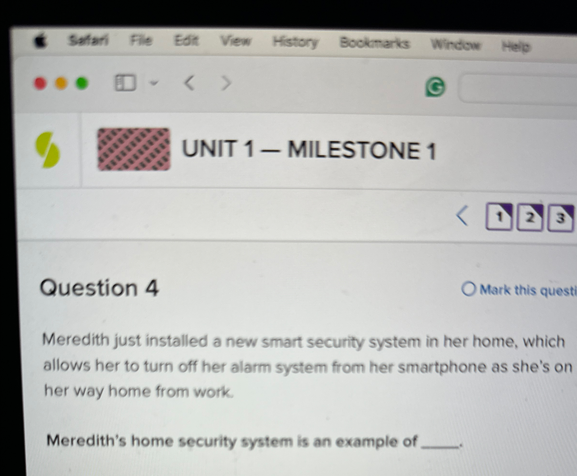  UNIT 1- MILESTONE 1 Question 4 Mark this questi Meredith just