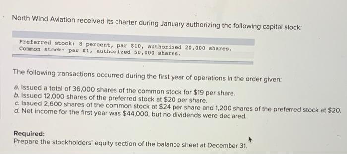  North Wind Aviation received its charter during January authorizing the following