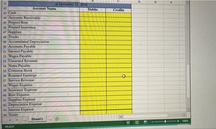 also provided you with a list of year end data to determine