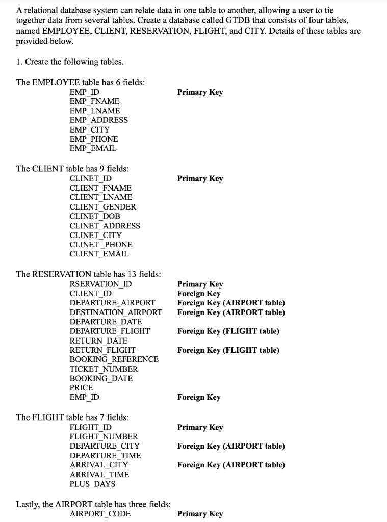  A relational database system can relate data in one table to