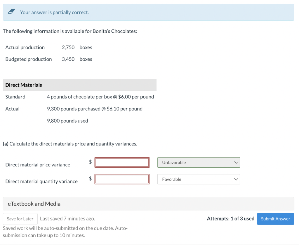 V Your answer is partially correct. The following information is available