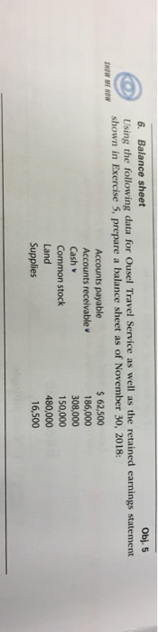  Using the following data for ousel travel service as well as