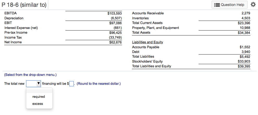amount of net new financing needed for Jim's Espresso? Question Help P