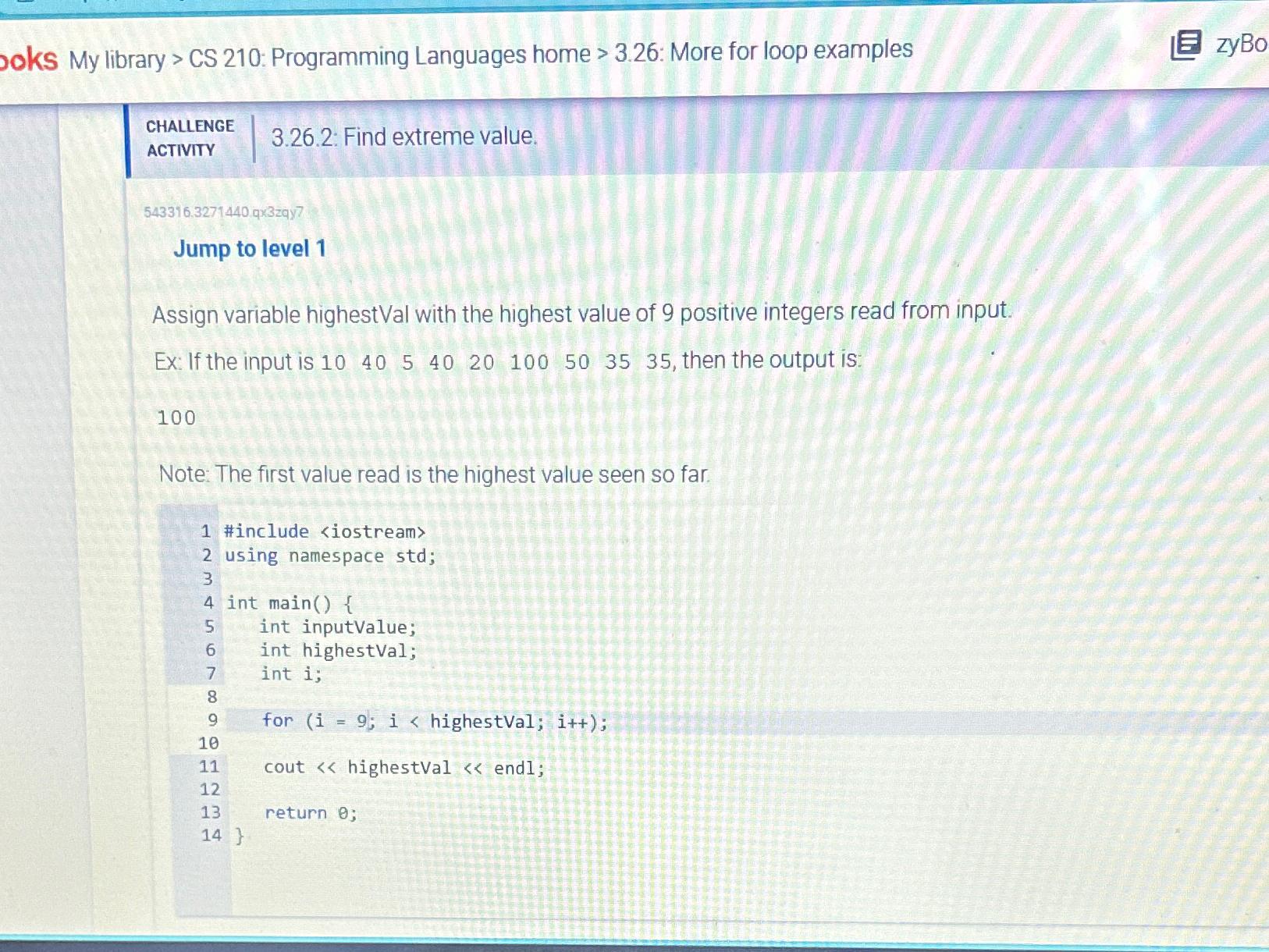 ooks My library > CS 210: Programming Languages home >3.26: More