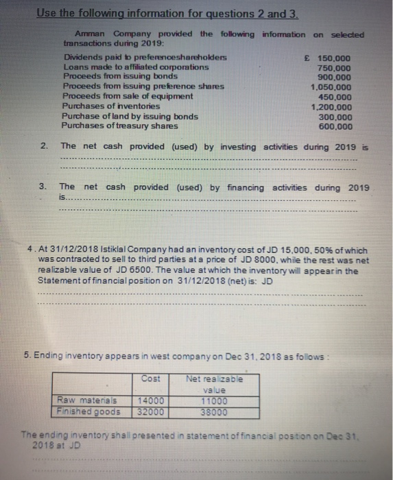Styles LES Q2: Put the correct answer in the blank (10 marks)