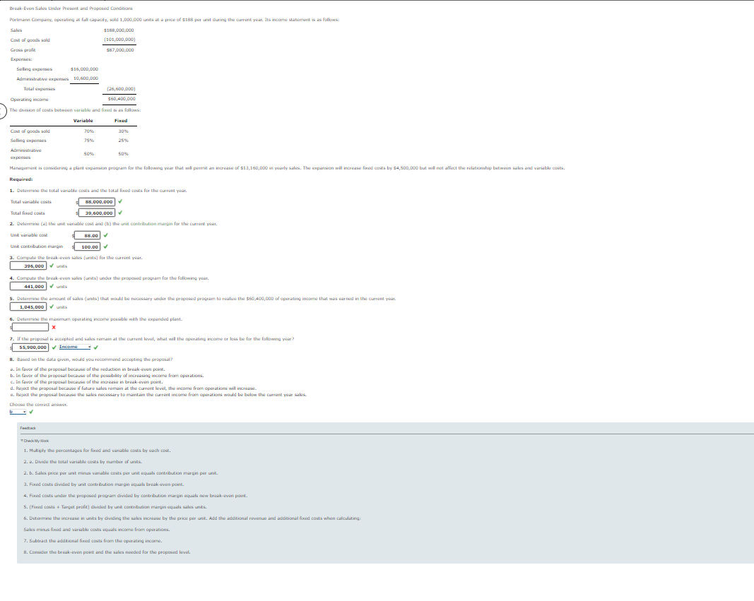 I need help with question 6. Thank you Break Even Sale