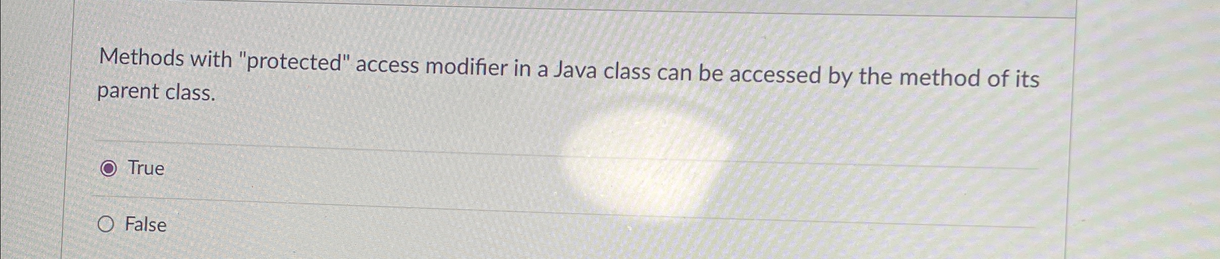  Methods with "protected" access modifier in a Java class can be
